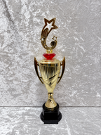 Trofeo Copa Dorada Premium con Estrellas, Disco Personalizable y Diamante