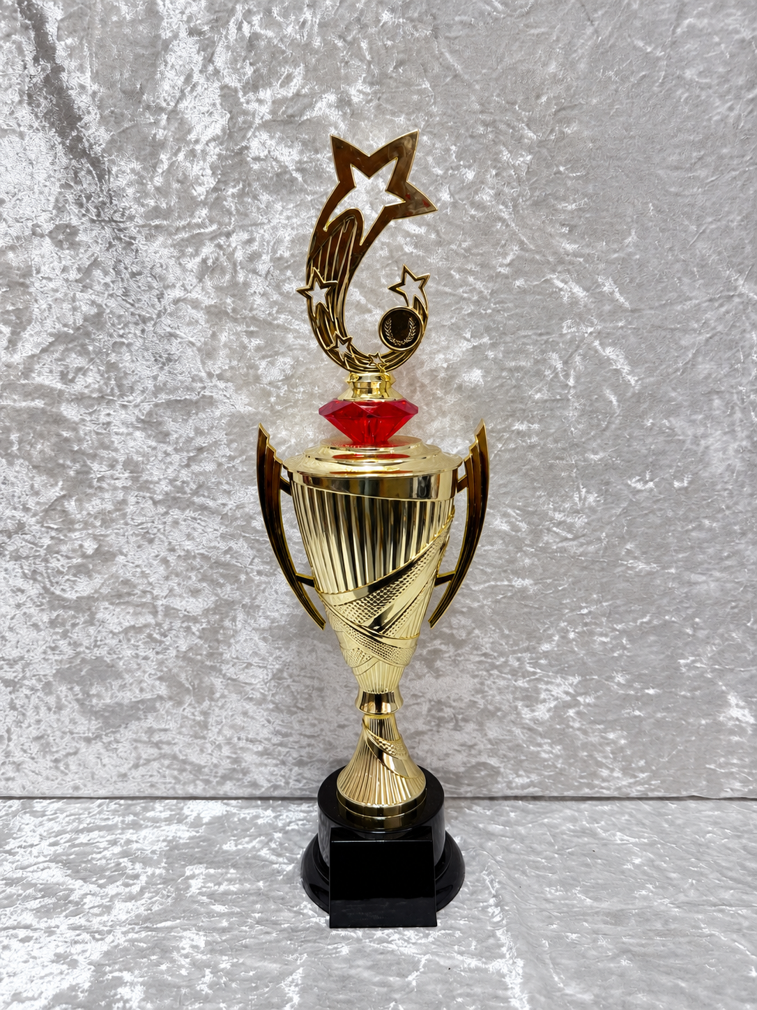 Trofeo Copa Dorada Premium con Estrellas, Disco Personalizable y Diamante