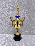 Trofeo Copa Dorada Premium de Fútbol con Jugador, Diamante y Placa Personalizable