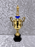 Trofeo Copa Dorada Premium de Fútbol con Jugador, Diamante y Placa Personalizable