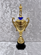 Trofeo Copa Dorada Premium de Fútbol con Jugador, Diamante y Placa Personalizable