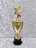 Trofeo Copa Dorada con Estrella Grande y Placa Personalizable