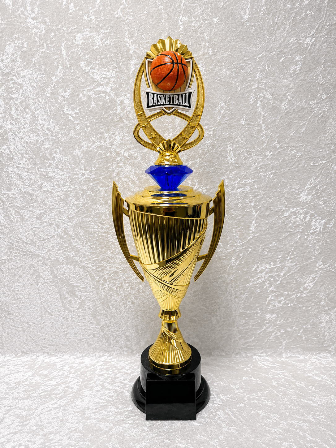 Trofeo de Baloncesto Copa Dorada con Topper y Opciones de Diamante