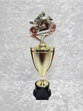 Trofeo de Motora Racing con Copa Dorada y Placa Personalizada