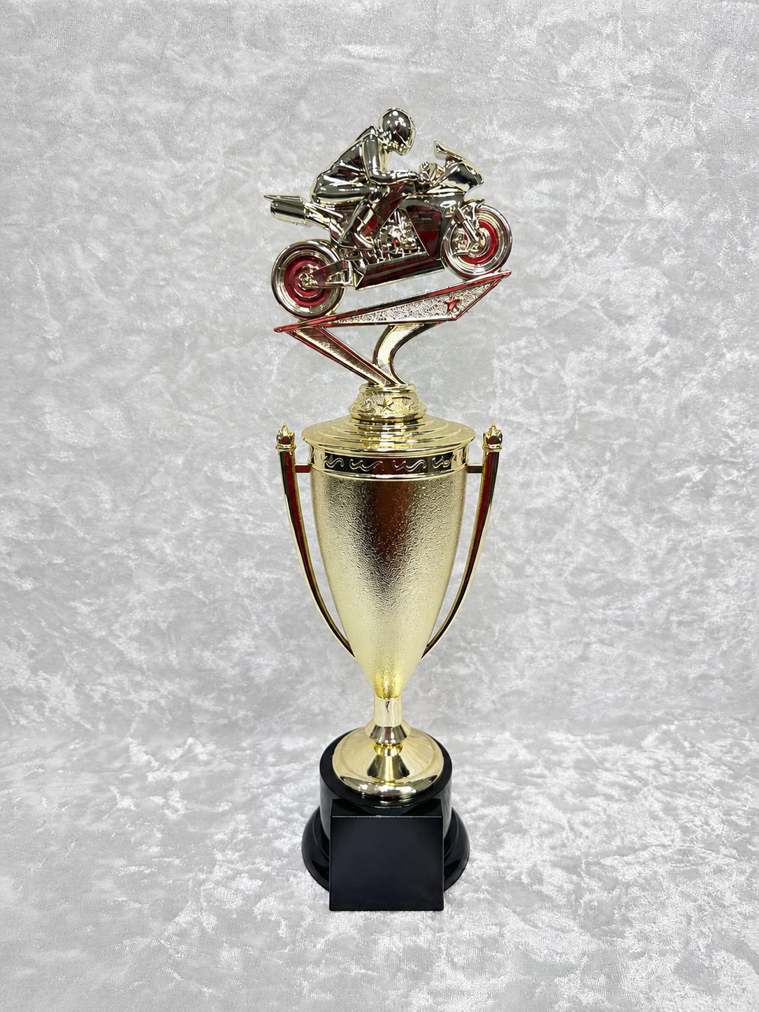Trofeo de Motora Racing con Copa Dorada y Placa Personalizada
