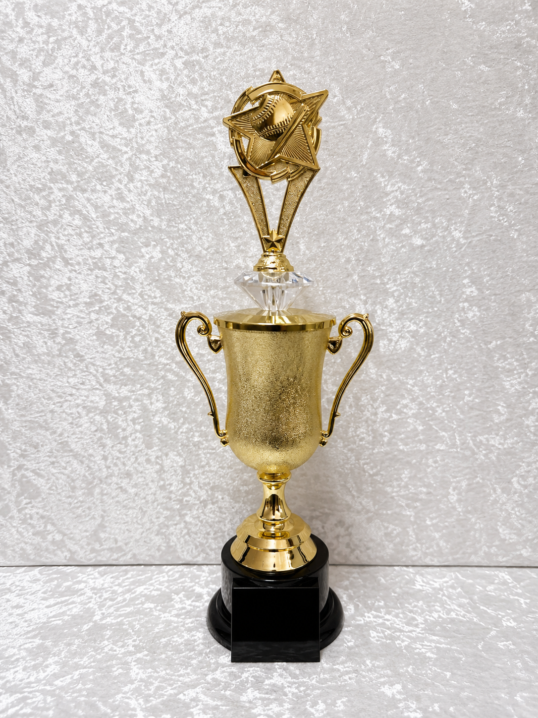 Trofeo Copa Dorada de Béisbol con Diamante Personalizable