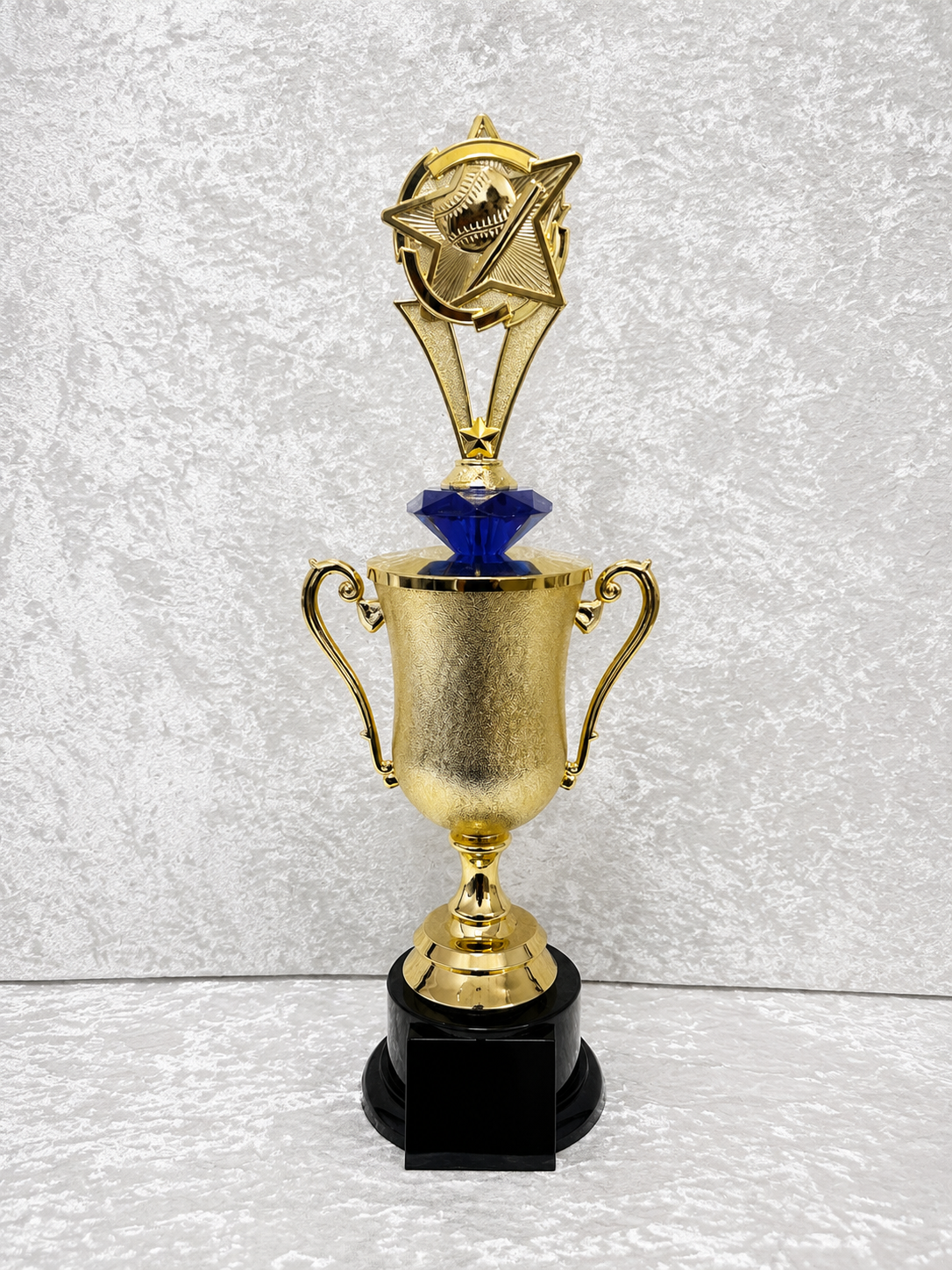 Trofeo Copa Dorada de Béisbol con Diamante Personalizable