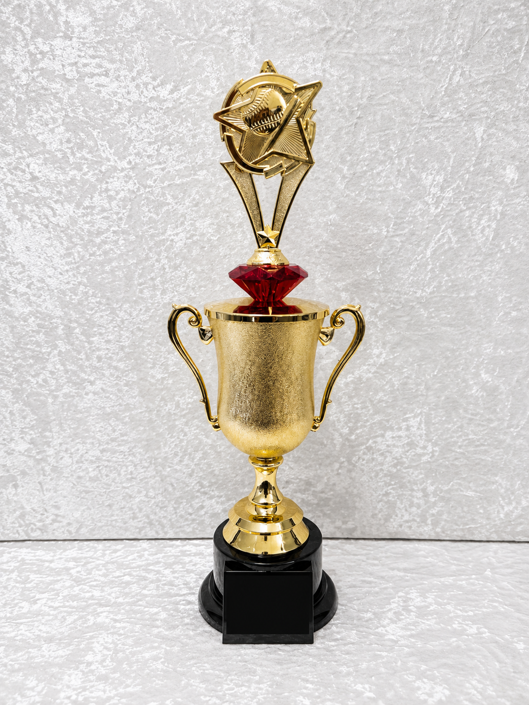 Trofeo Copa Dorada de Béisbol con Diamante Personalizable