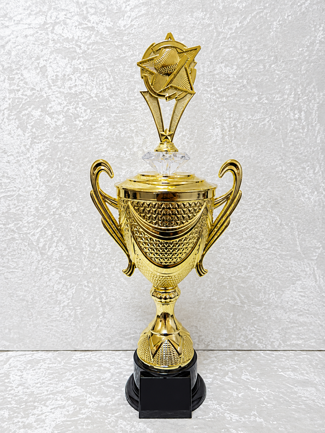 Trofeo Copa Premium Dorada de Béisbol con Diamante Personalizable