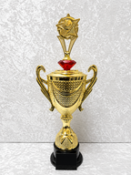 Trofeo Copa Premium Dorada de Béisbol con Diamante Personalizable