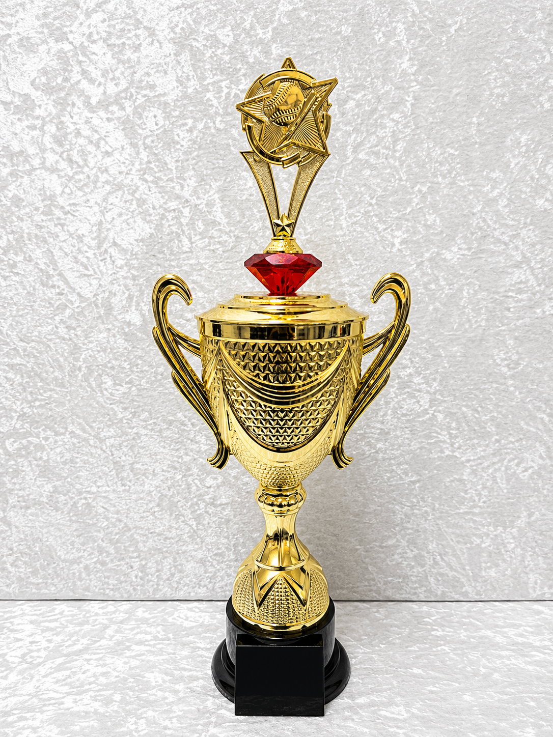 Trofeo Copa Premium Dorada de Béisbol con Diamante Personalizable