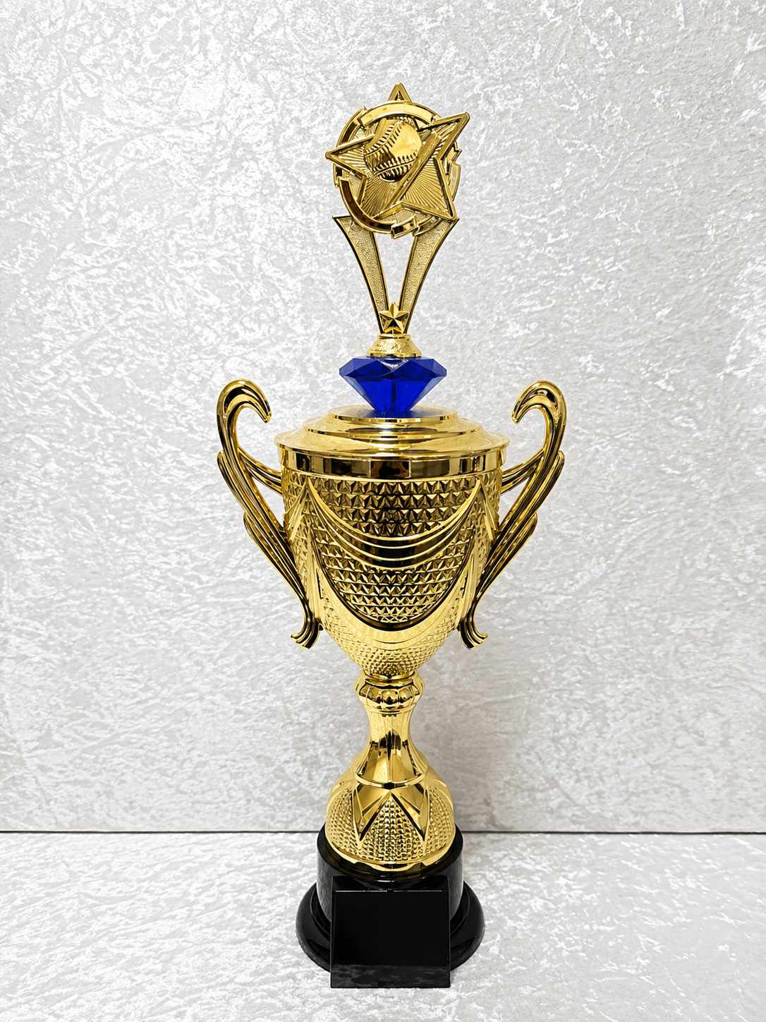 Trofeo Copa Premium Dorada de Béisbol con Diamante Personalizable