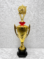 Trofeo Copa Dorada Premium de Béisbol con Diamante Personalizable