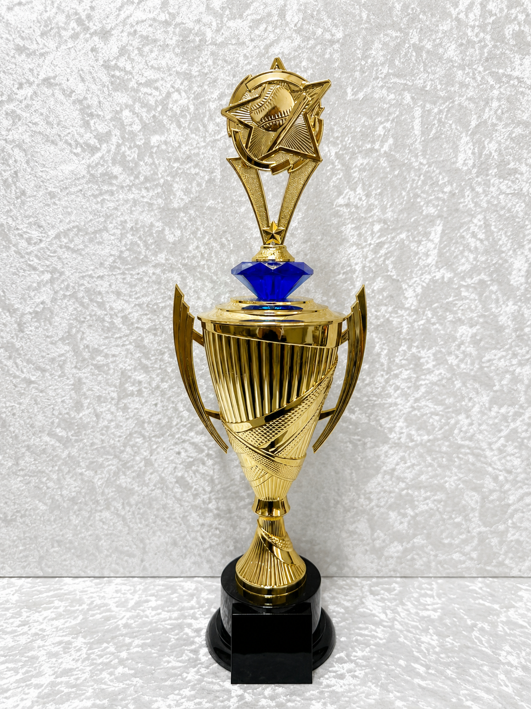 Trofeo Copa Dorada Premium de Béisbol con Diamante Personalizable
