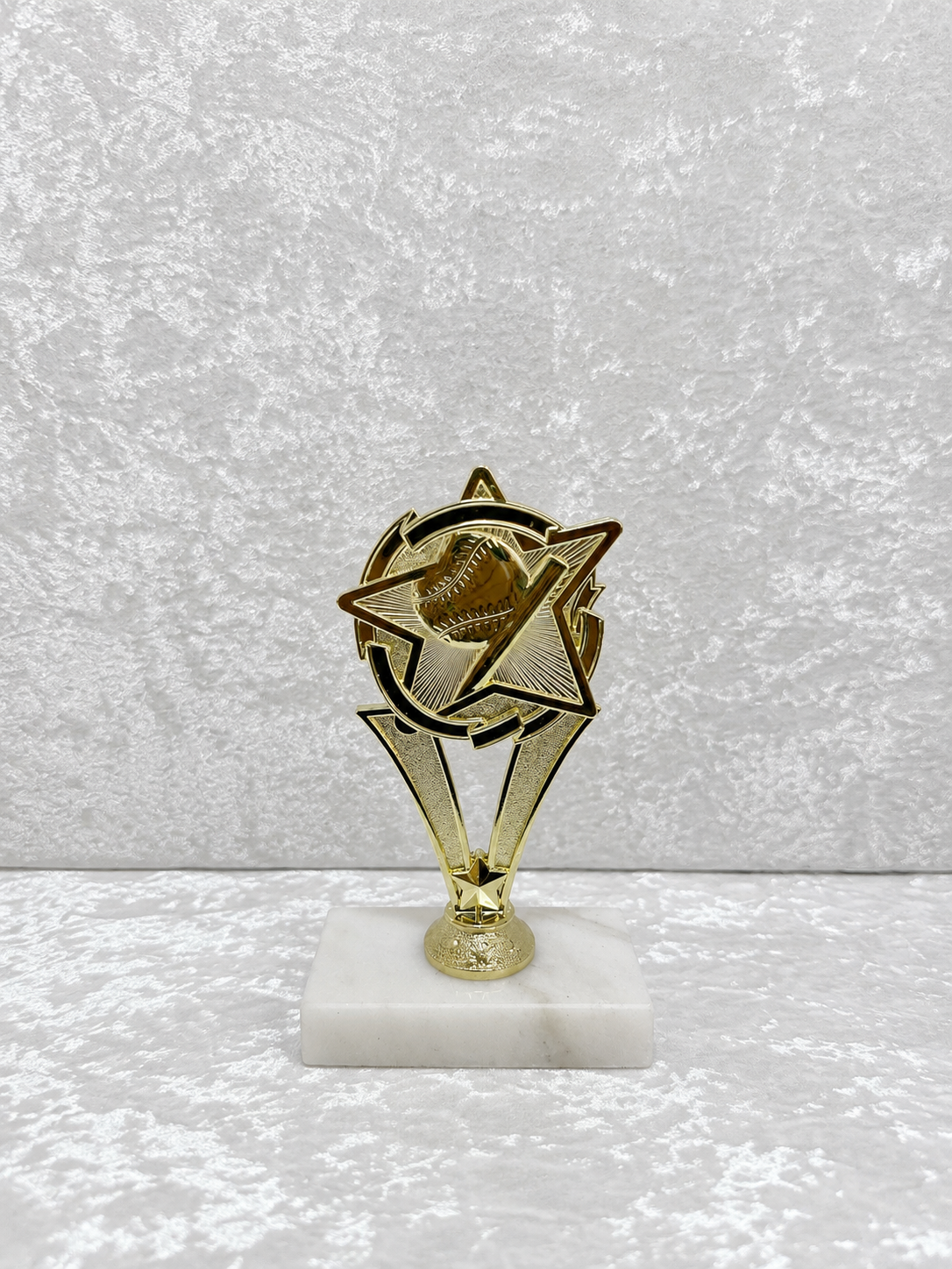 Trofeo Dorado de Béisbol con Base de Mármol