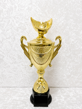 Trofeo Copa Dorada Premium de Béisbol con Guante Personalizable
