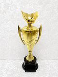 Trofeo Copa Dorada Premium de Béisbol con Guante Personalizable
