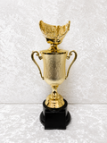 Trofeo Copa Dorada de Béisbol con Guante Personalizable