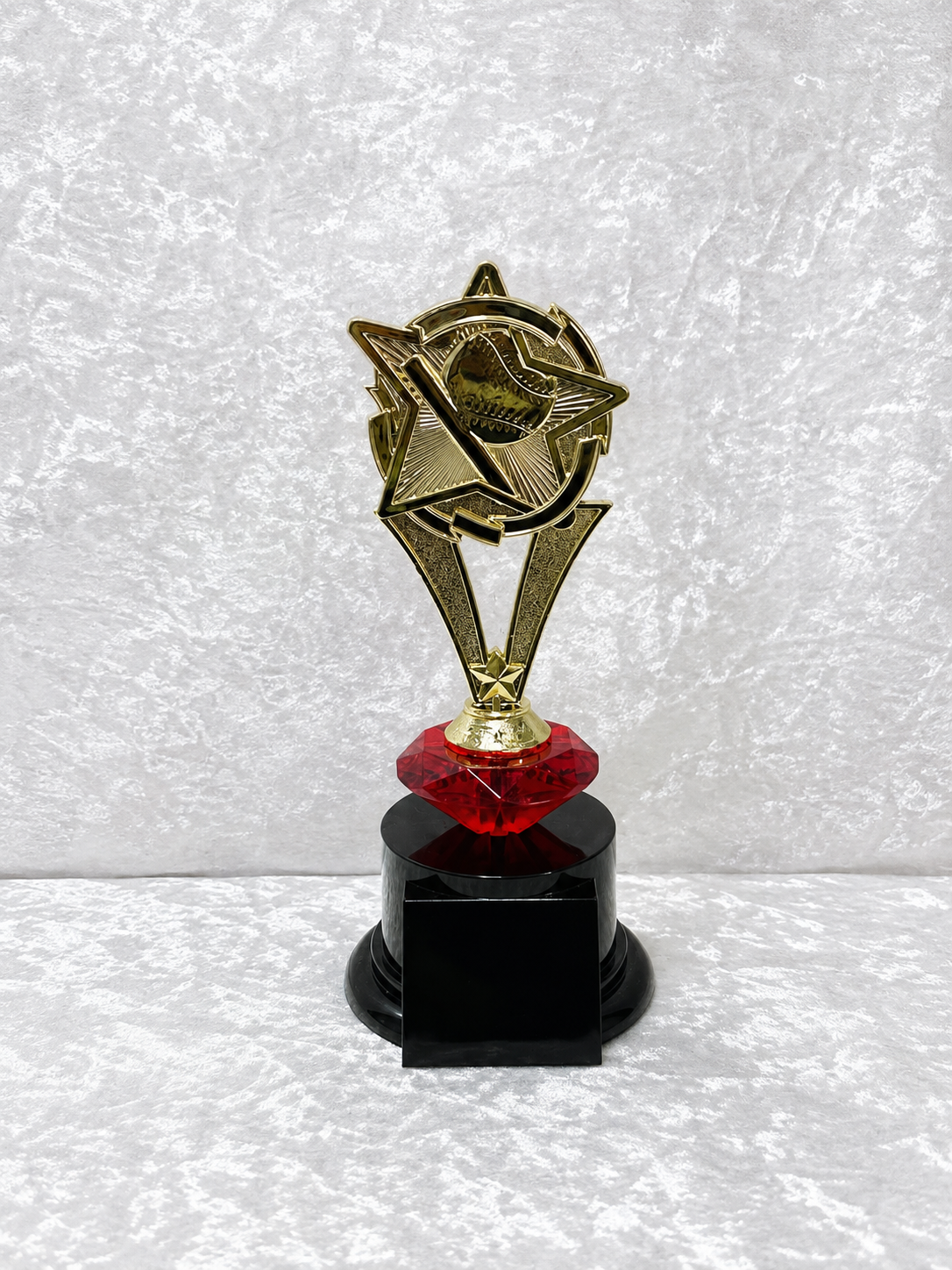Trofeo Dorado de Béisbol con Base de Diamante Personalizable