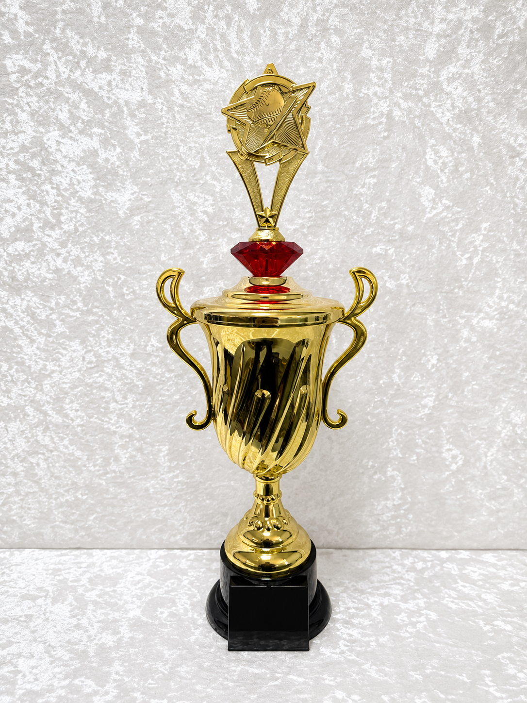 Trofeo Copa Premium Dorada de Béisbol con Diamante Personalizable