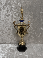 Trofeo Copa Dorada Premium de Fútbol con Jugador, Diamante de Color y Placa Personalizable