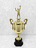 Trofeo Copa Dorada Premium de Voleibol Masculino con Jugador y Placa Personalizable