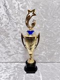 Trofeo Copa Dorada Premium con Estrellas, Disco Personalizable y Diamante