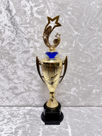 Trofeo Copa Dorada Premium con Estrellas, Disco Personalizable y Diamante