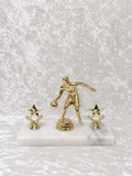 Trofeo de Jugador de Baloncesto Driblando con Estrellas y Base de Mármol