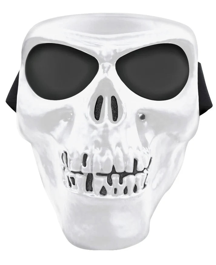 Máscara de Rostro Completo White Skull con Lentes Ahumados – Edición Limitada