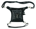 Bolso de Muslo de Cuero para Motociclista – Negro con Ajuste en Cintura