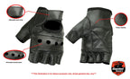 Guantes de Cuero sin Dedos Road Reaper para Hombre – Palma Acolchada