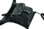 Bolso de Muslo de Cuero para Motociclista – Negro con Ajuste en Cintura