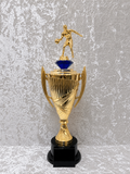 Trofeo de Baloncesto con Copa Dorada, Figura de Jugador y Diamante Decorativo