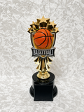 Trofeo de Baloncesto con Bola, Estrellas y Base Negra